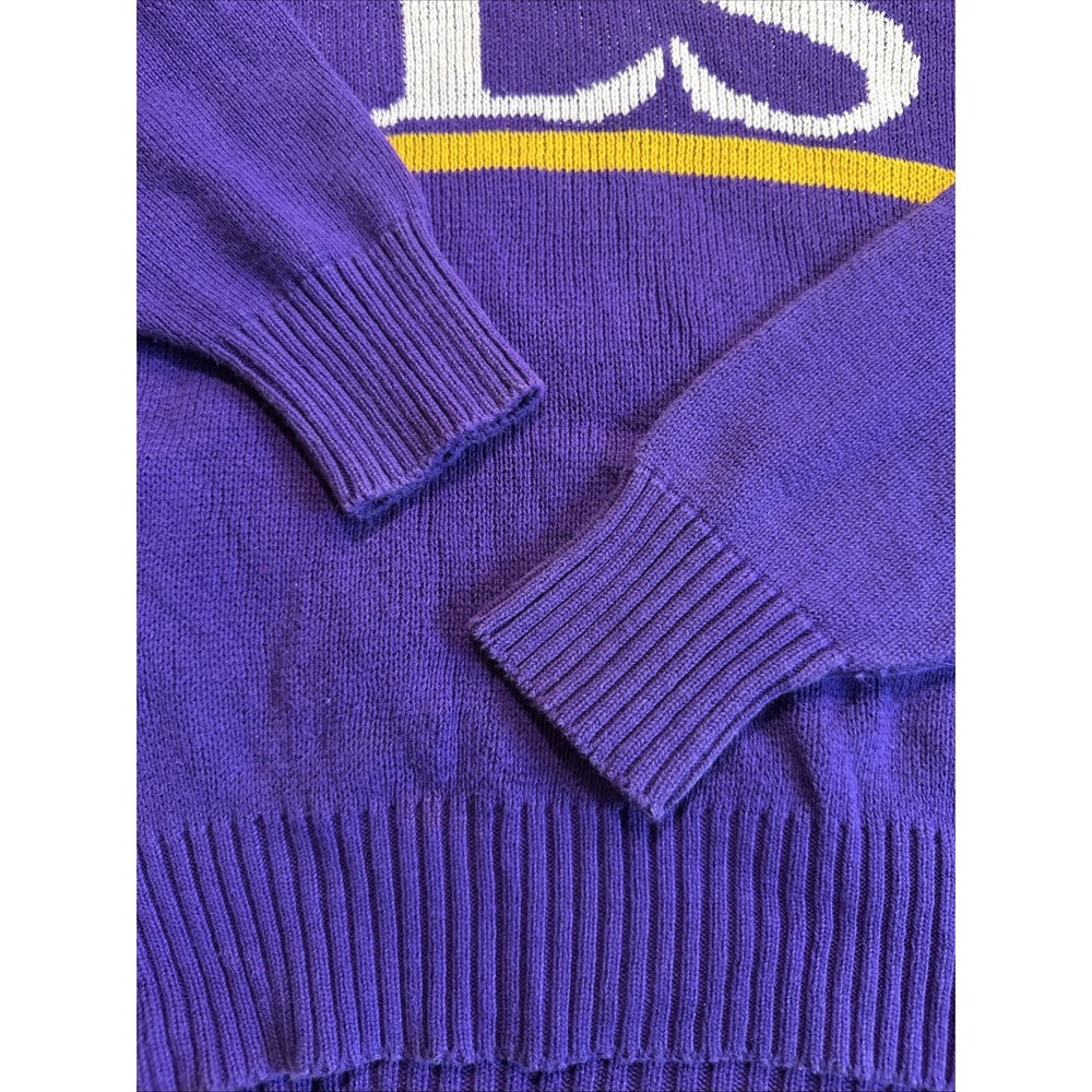 Vintage 1980's LSU TIGERS Cliff Engle Crew Neck Knit Sweater Made in‎ USA Large - Picture 7 of 11